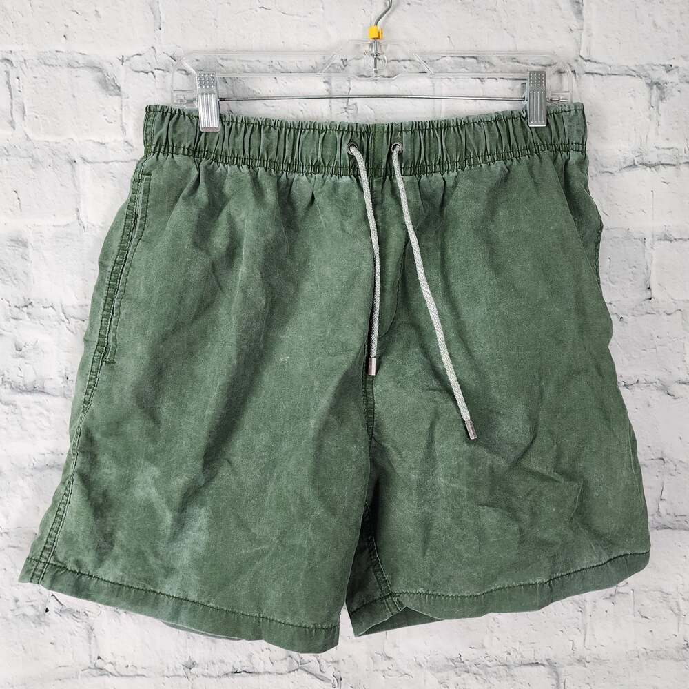 Vintage summer swim Shorts Sz XL green pockets A19
